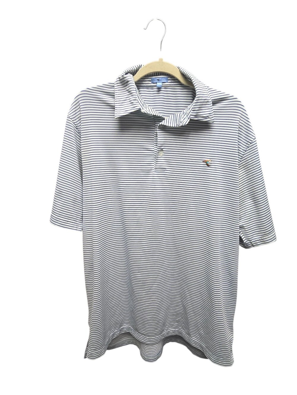 GenTeal Ultramarine Freeport Stripe Performance Polo Sz. L